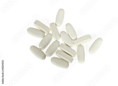 white medical tablets