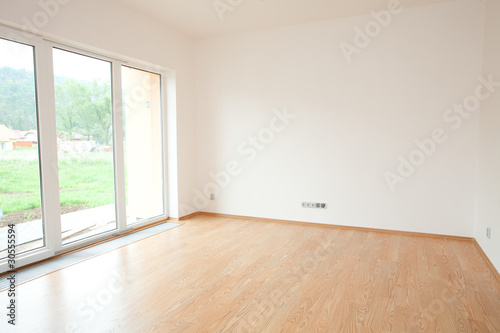 clean white room  interior of a country cottage