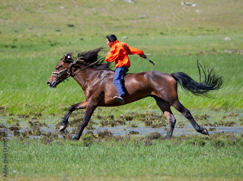 on horseback across the steppe