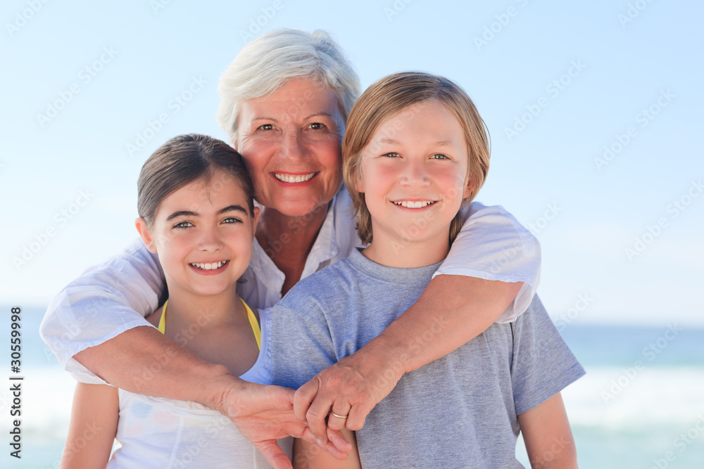 Grandmother with her grandchildren