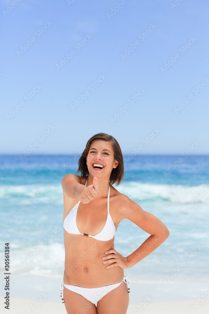 Beautiful woman posing in front of the camera Beautiful woman posing in front of the camera