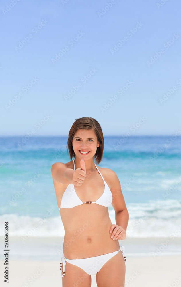 Wonderful woman posing in front of the camera Wonderful woman posing in front of the camera
