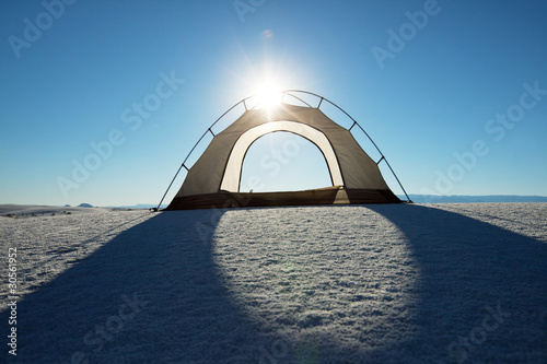 Tent in desert photo