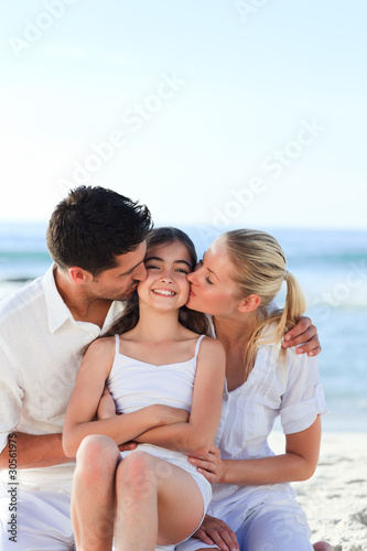 Lovely girl with her parents