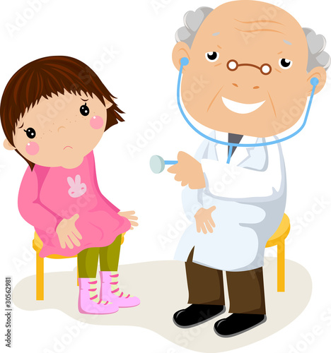 The little girl on reception at doctor