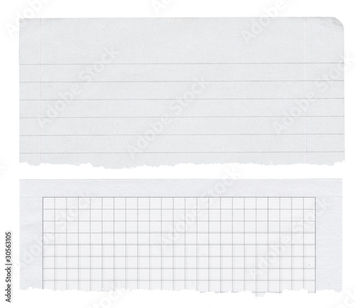 Photography two paper banners isolated on white