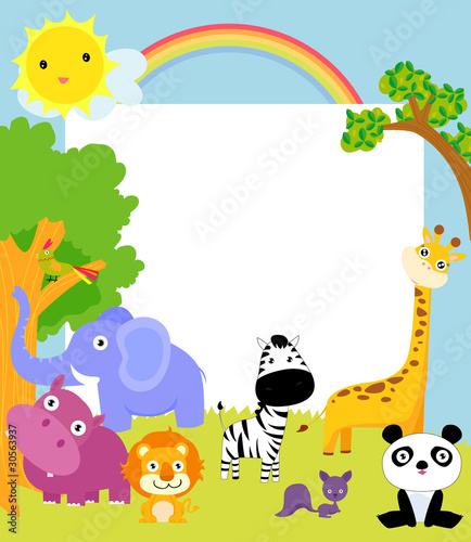 cute animal and frame