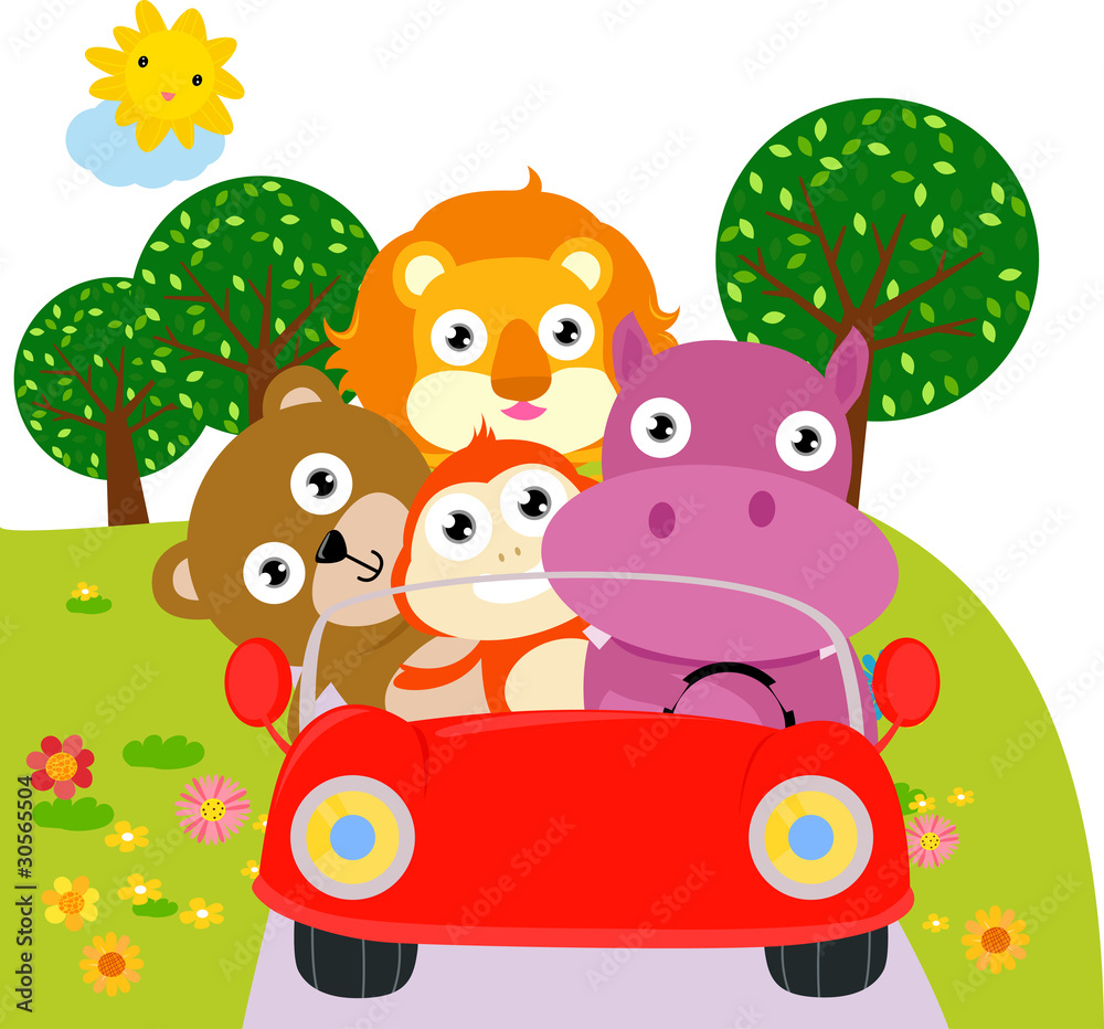 Naklejka premium animal car
