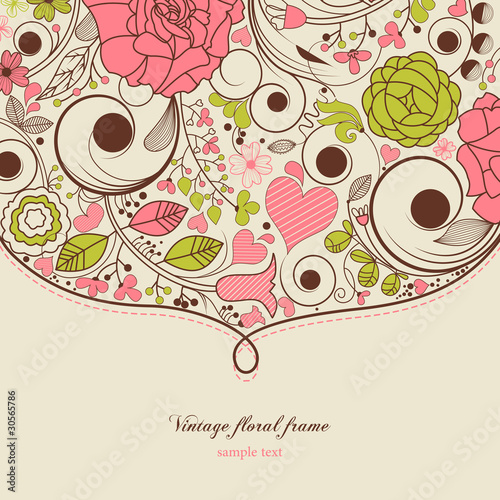 Vintage floral frame