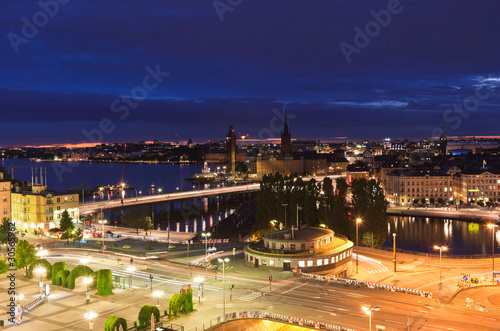 Night scene of the Stockholm City
