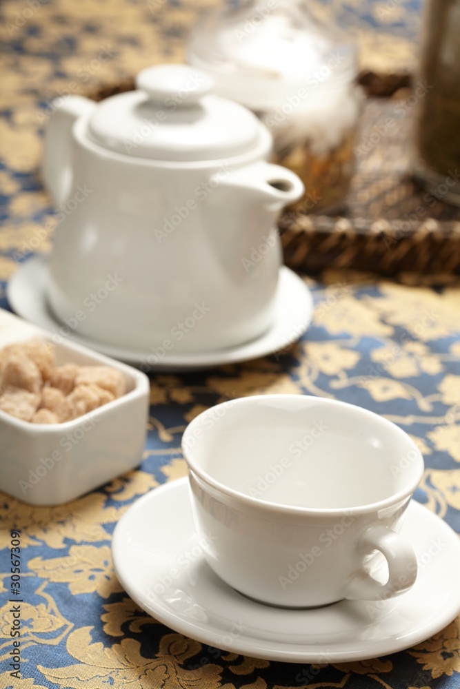 .cup of tea with a teapot .cup of tea with a teapot
