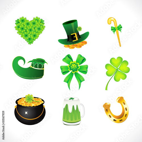 abstract st patrick icon set
