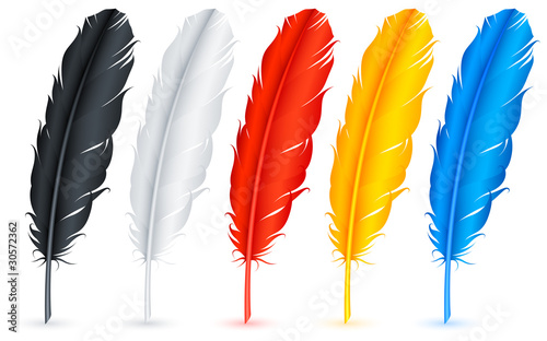 Feathers.