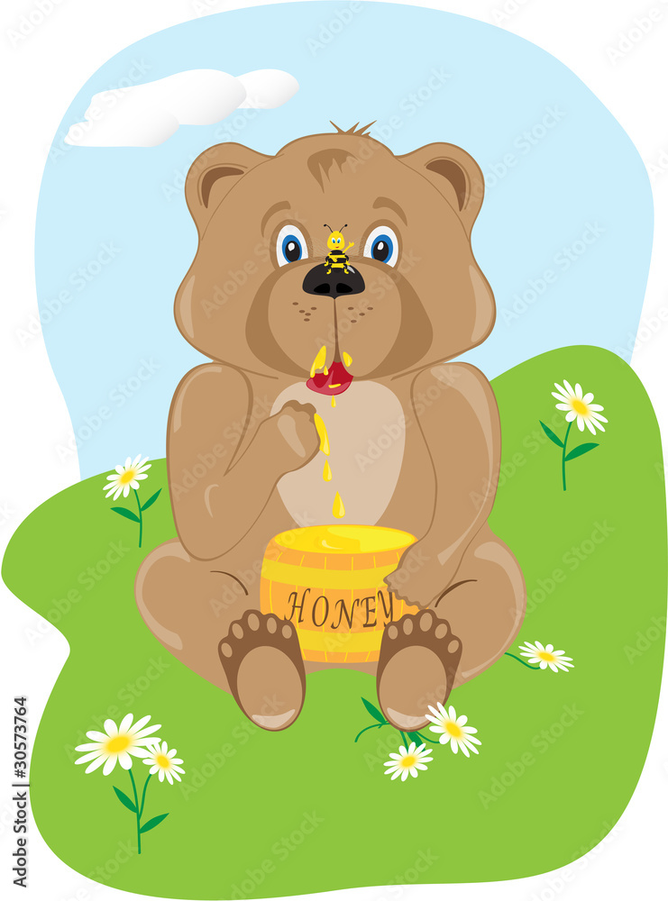 Baby Bear Eating Honey Baby Bear Eating Honey