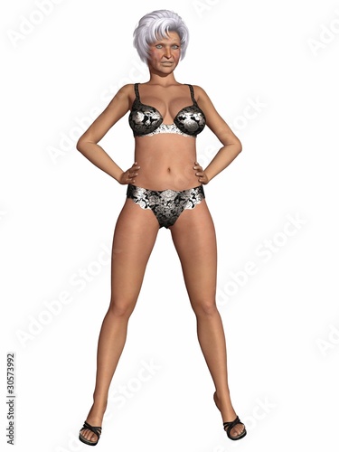 Sexy granny with lingerie ilustración de Stock | Adobe Stock