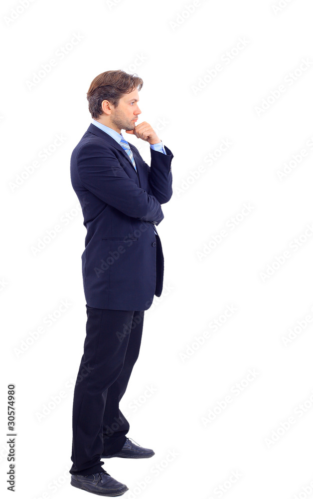 Full length profile of a middle aged business man Full length profile of a middle aged business man