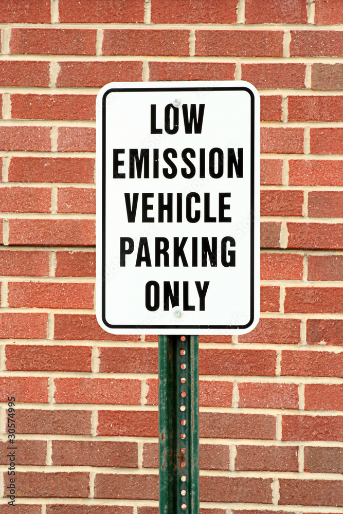 Low emission vehicle parking sign Low emission vehicle parking sign