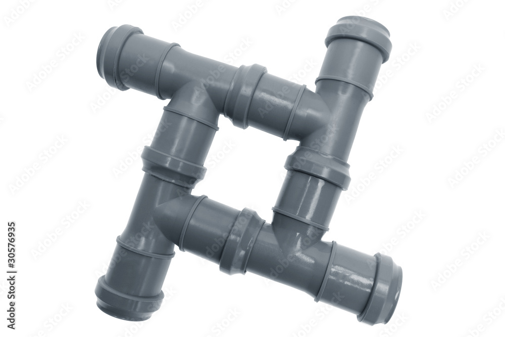 Four plastic pipes composition Four plastic pipes composition