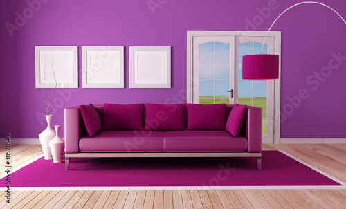 country purple living room