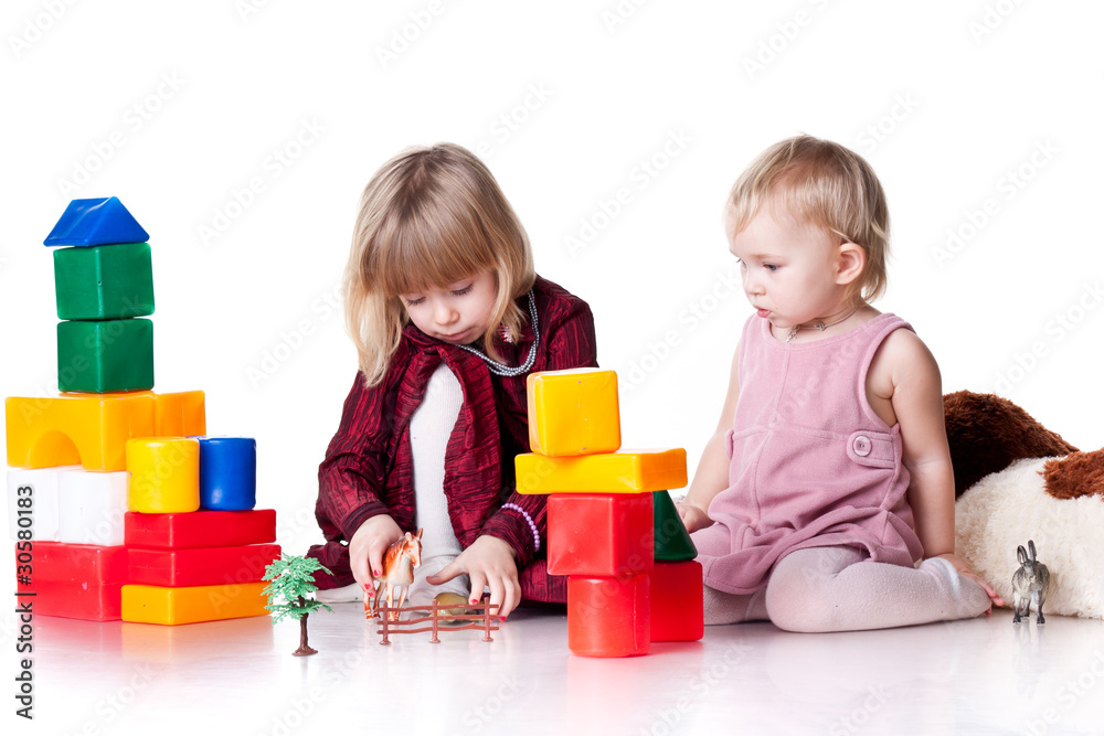 Children playing with blocks Children playing with blocks
