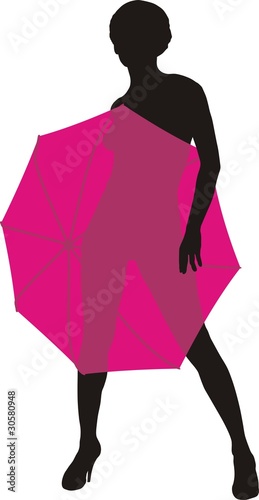 Woman under umbrella