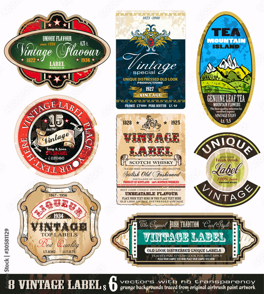 Vintage Labels Collection -Set 6