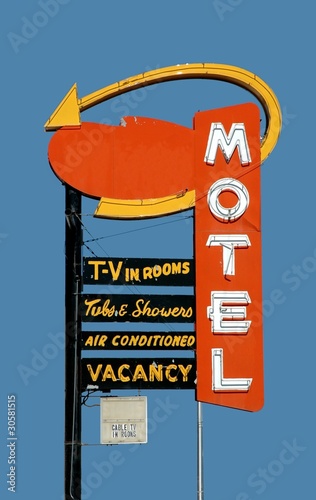 Old motel sign on route 66 photo