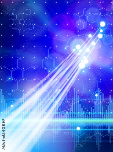 Chemical formulas, digital wave & fiber optics color lights