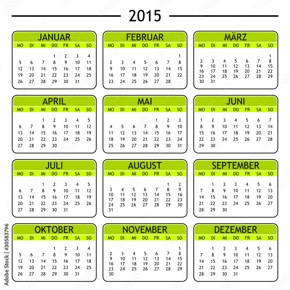 kalender 2015 Stock Vector | Adobe Stock