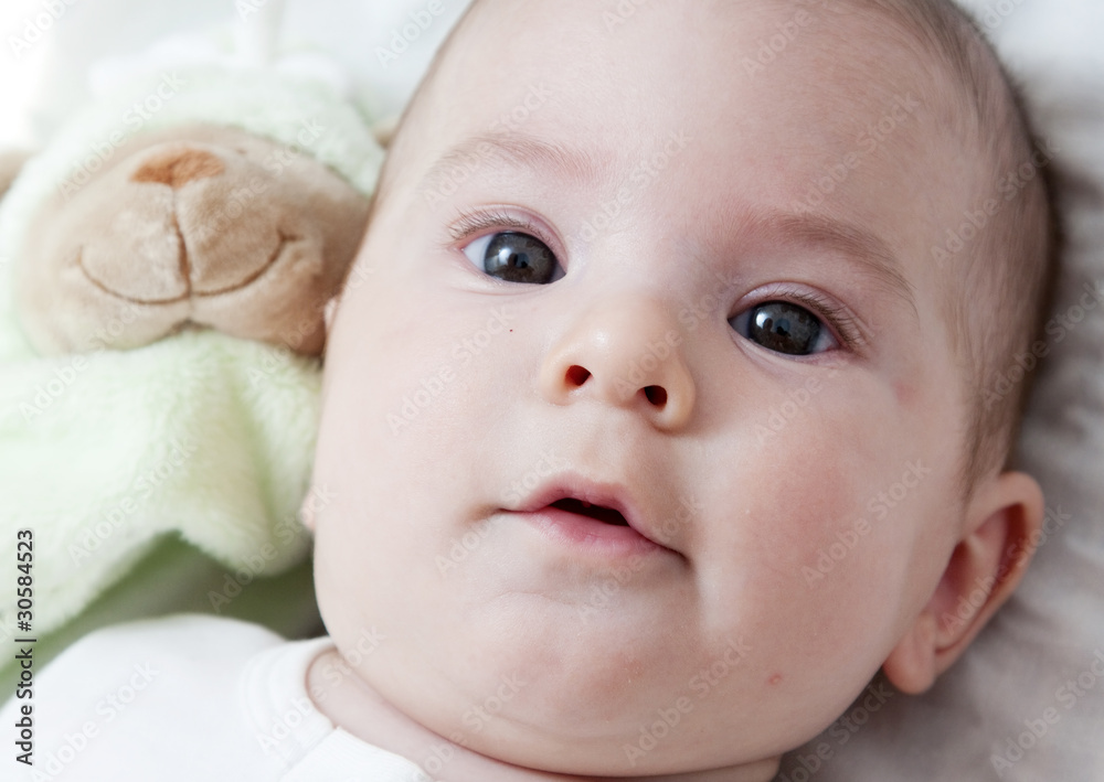 closeup portrait of adorable baby closeup portrait of adorable baby