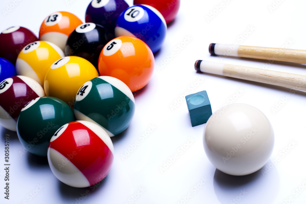 Billiard balls isolate on white Billiard balls isolate on white