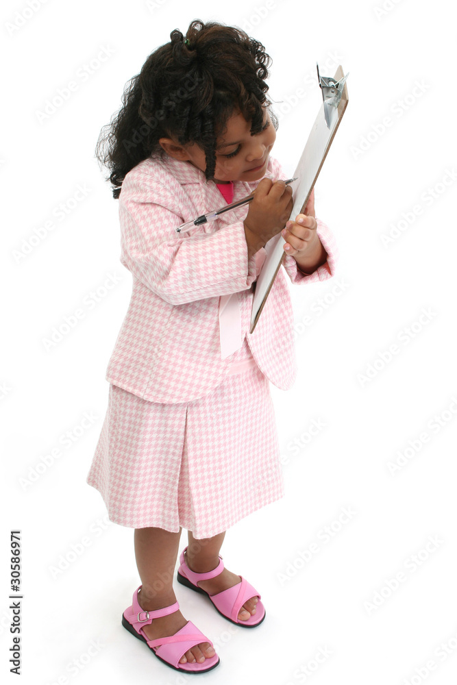 Little Business Woman in Pink Suit Little Business Woman in Pink Suit