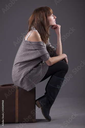 sad woman traveling
