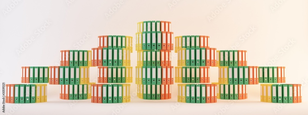 faldoni quaderni archivi schedari render 3d