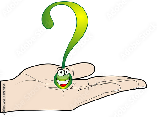 question mark in palm