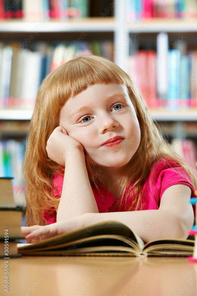Girl in library