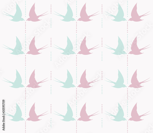 cute swallow seamless pattern
