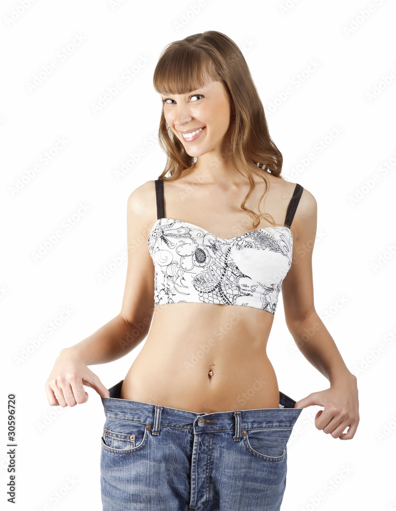 Smiling happy woman after loosing weight