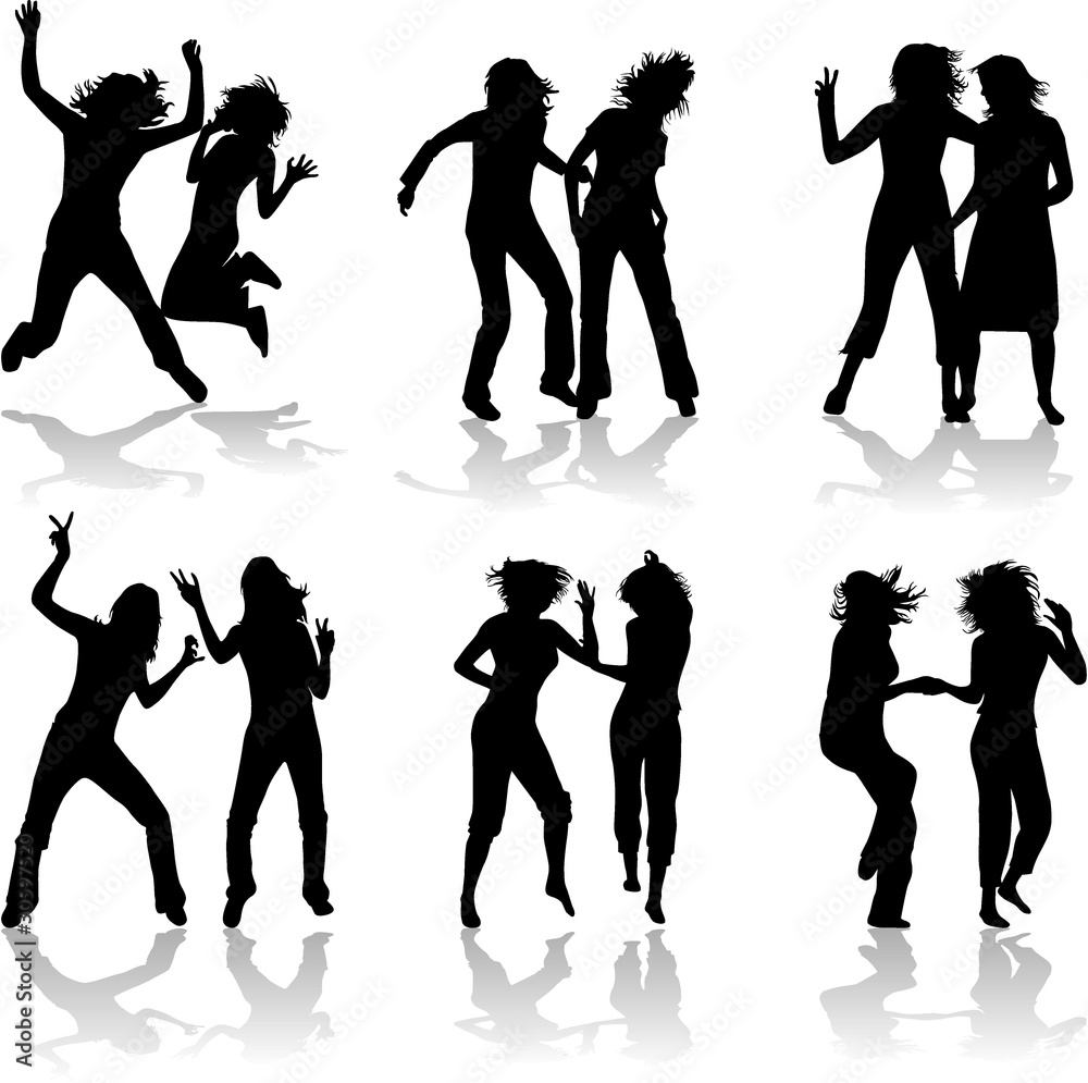 Fototapeta premium girls silhouette