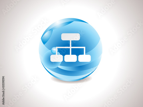 abstract glossy blue sitemap icon