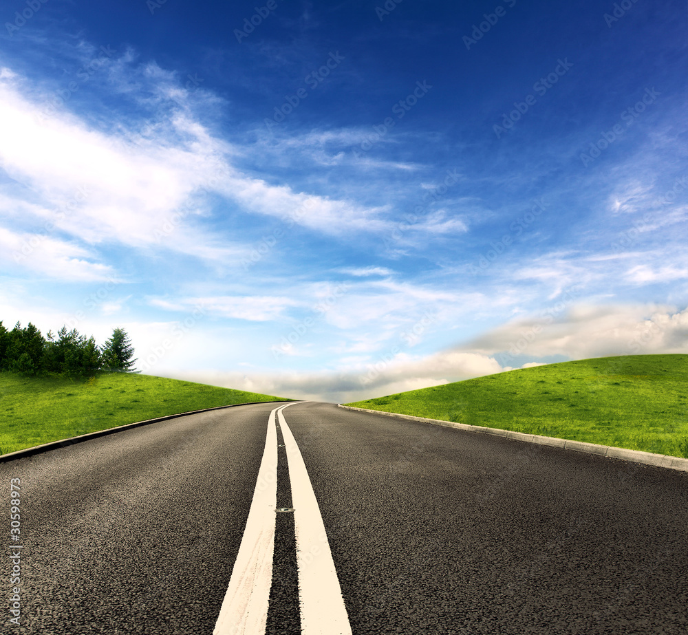 Picture of empty countryside road Picture of empty countryside road