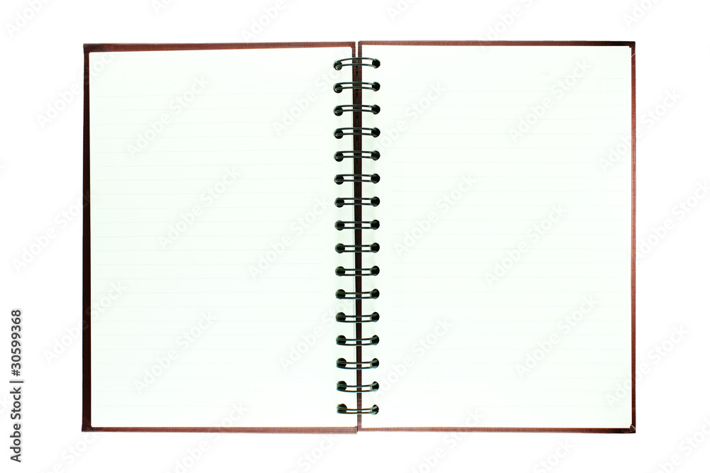 Brown notebook isolated on white background Brown notebook isolated on white background
