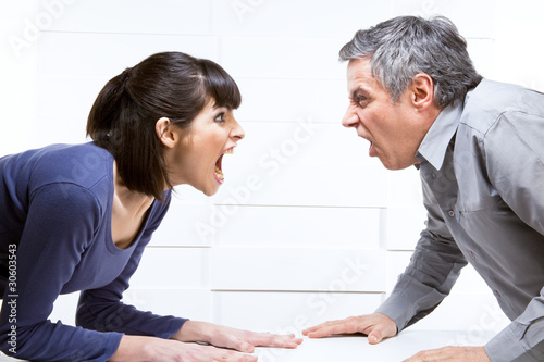 Couple yelling at each other
