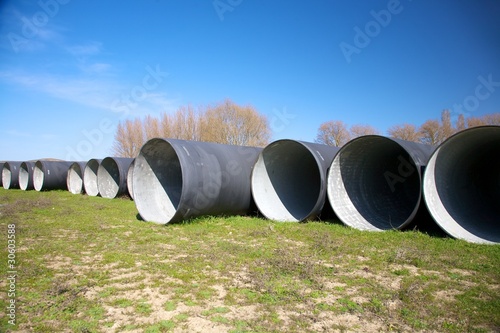 group of black big pipelines