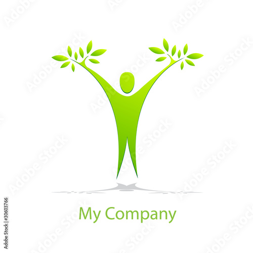 Logo man and tree # vector