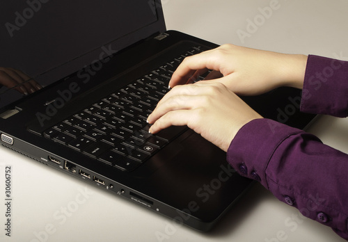 woman typing