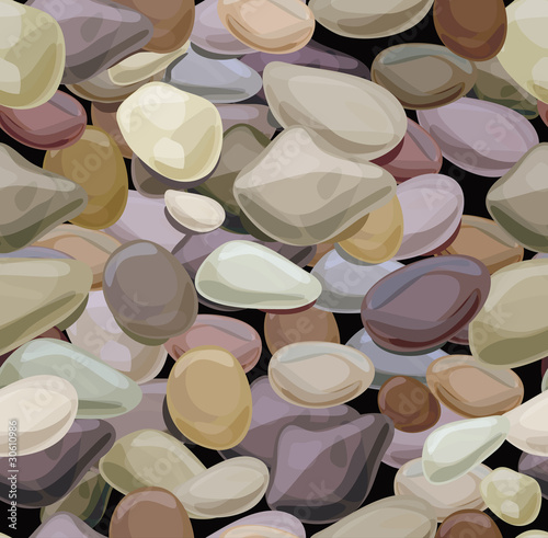 Seamless texture of   colourful pebble stones.
