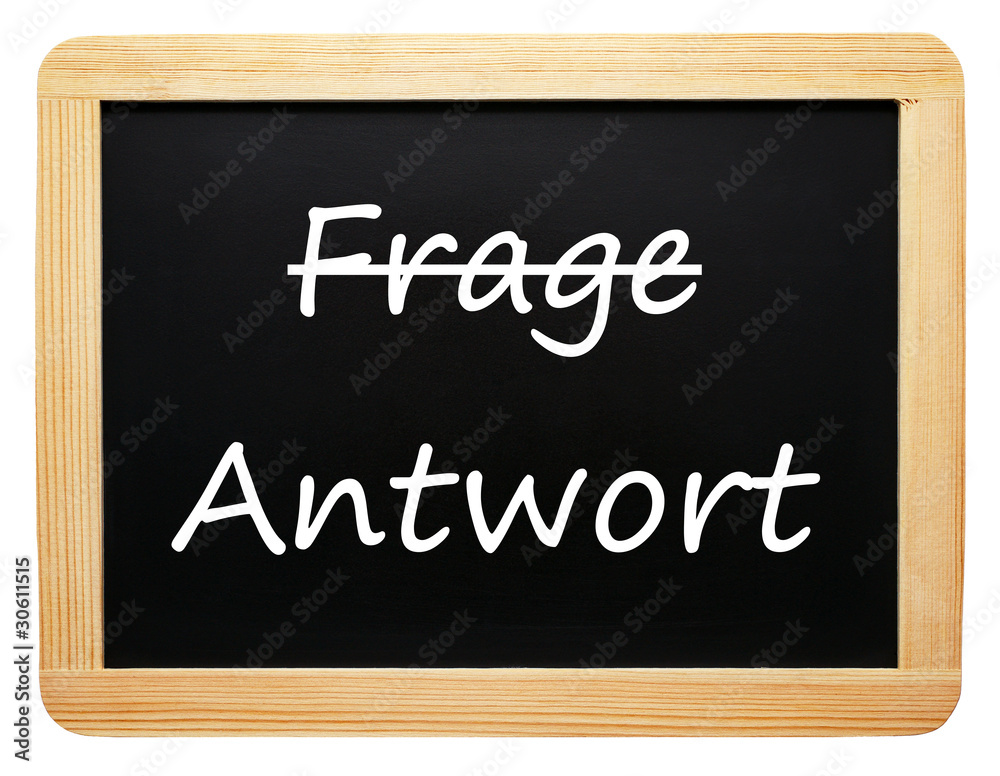 Frage / Antwort - Konzept Tafel - freigestellt