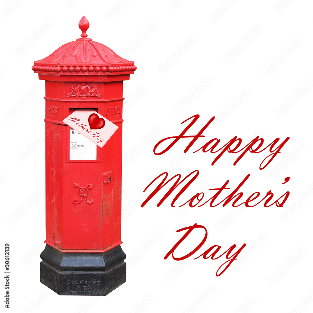 Mother's Day card posted in a Victorian postbox Mother's Day card posted in a Victorian postbox