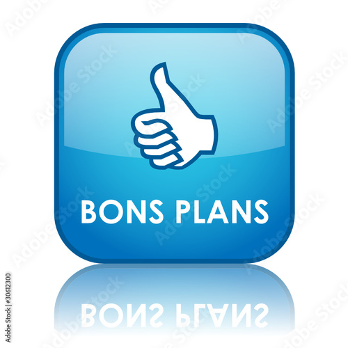 Bouton Web BONS PLANS (bonnes affaires offres soldes conseils)
